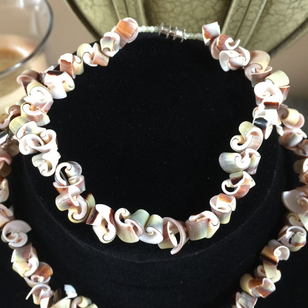 Shell hand-made Necklace and ankle bracelet, summer beach party jewelry